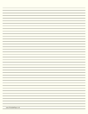 Lined Paper - Pale Yellow - Narrow Black Lines Paper