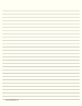 Lined Paper - Pale Yellow - Wide Black Lines Paper