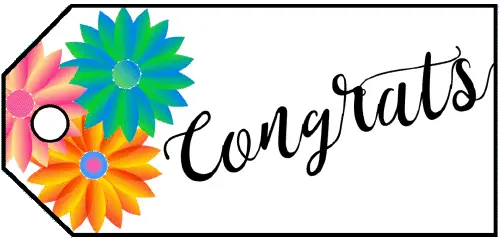 Congrats Flowers Gift Tag Paper