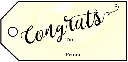 Congrats Gift Tag Paper