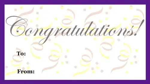 Congratulations Gift Tag Paper