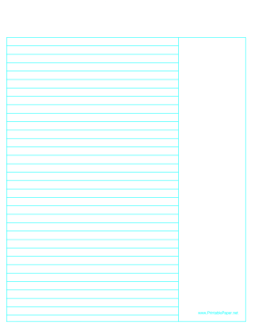 Cornell Annotation Ruled Paper Right Paper