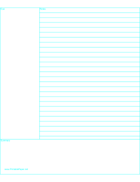 Cornell Note Paper Paper