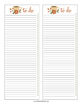 Cottagecore Coffee To Do List Paper