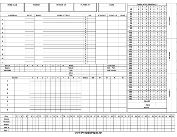 cricket scorecard template