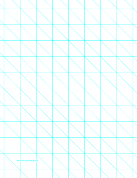 Diagonals Right With 1-Inch Grid Paper