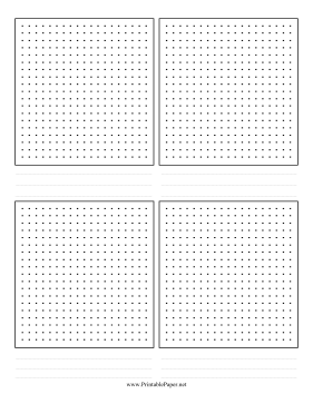 Dot Grid 4-Up Paper