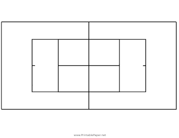 Doubles Tennis Court Diagram Paper