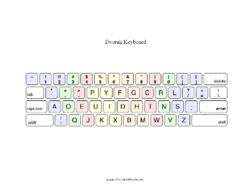 Dvorak Keyboard Color Paper