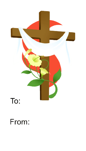 Easter Cross (white background) Paper