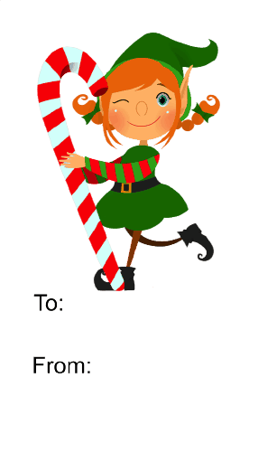 Elf with Candycane (white background) Paper