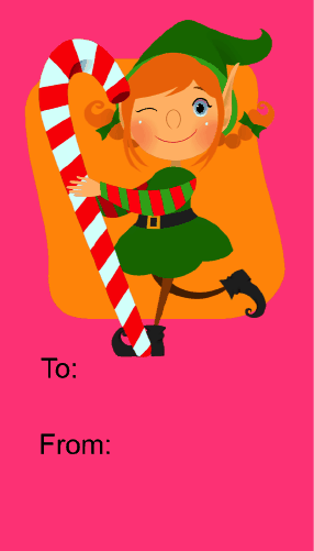 Elf with Candycane Paper