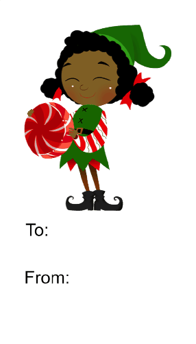 Elf with Round Candy (white background) Paper