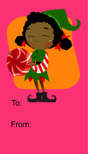 Elf with Round Candy Paper