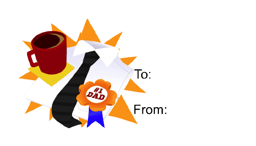 Fathers Day Presents (white background) Gift Tag Paper