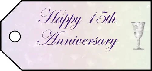 Fifteenth Anniversary Gift Tags Paper