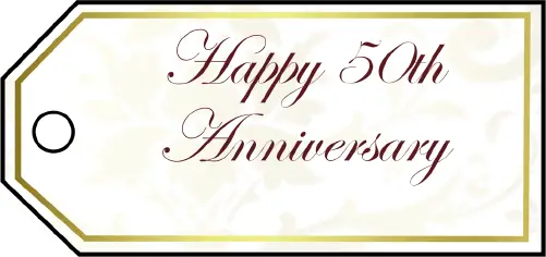Fiftieth Anniversary Gift Tags Paper