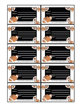 Football Luggage Tag Paper