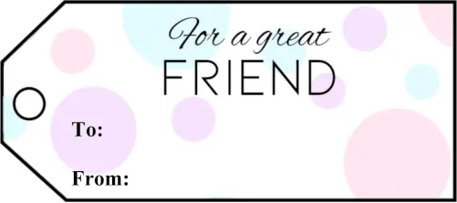 For A Friend Gift Tags Paper