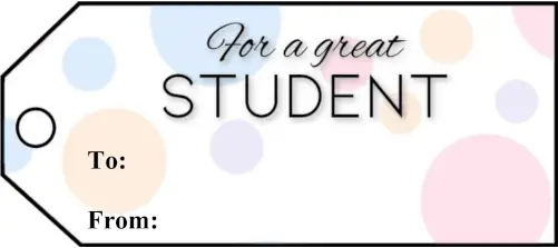 For A Student Gift Tags Paper