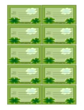 Four Leaf Clover Luggage Tag Paper
