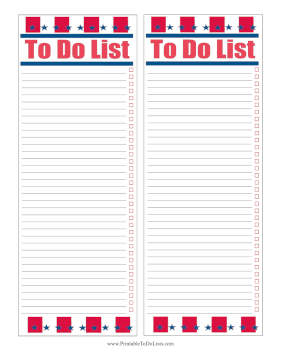 Fourth Of July To Do Lists Paper