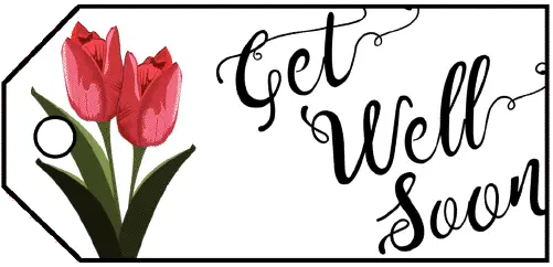 Get Well Flowers Gift Tag Paper