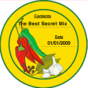 Spices (Round) Canning Label Paper