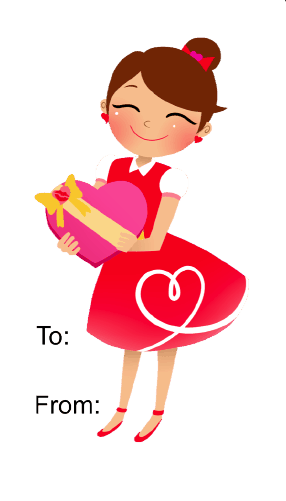 Girl Giving Gift (white background) Paper