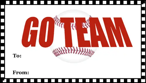 Go Team Baseball Gift Tag Paper
