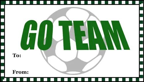 Go Team Soccer Gift Tag Paper