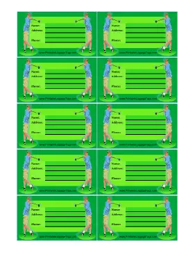 Golf Luggage Tag Paper