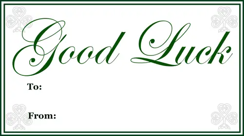 Good Luck Gift Tag Paper