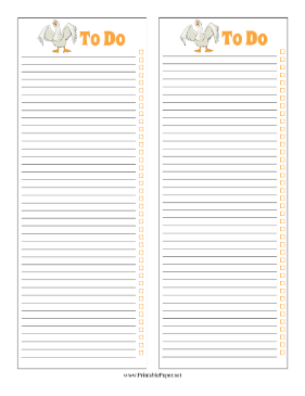 Goose To Do List Paper