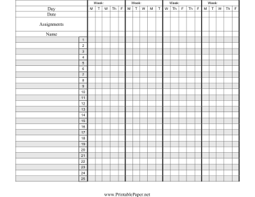 Grade Book Paper (Horizontal) Paper