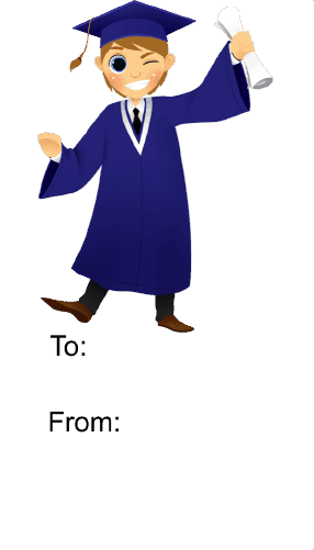 Graduation Boy Winking (white background) Gift Tag Paper