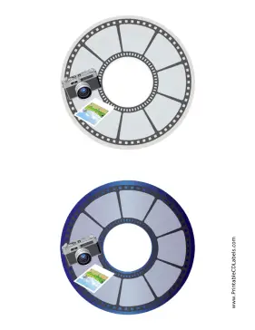 Gray Blue Photo Photography CD-DVD Labels Paper