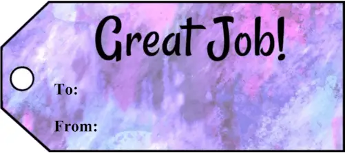 Great Job Gift Tags Paper