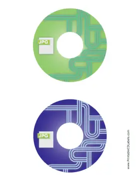 Green Blue JPG Backups CD-DVD Labels Paper