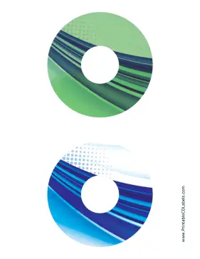 Green Blue Strong Software CD-DVD Labels Paper