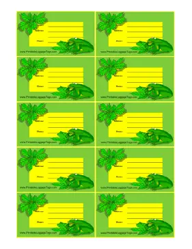 Green Frog Luggage Tag Paper