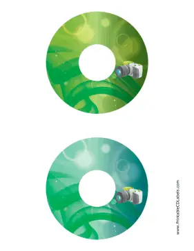 Green SLR Photography CD-DVD Labels Paper