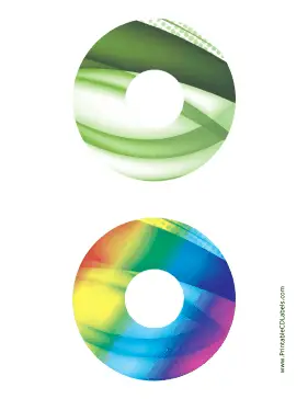 Green Rainbow Bold Software CD-DVD Labels Paper