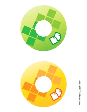 Green Yellow Documents Backups CD-DVD Labels Paper