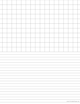 Half College Lined Half Graph Paper 2 Per Inch Reverse Paper