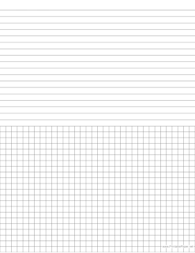 Half College Lined Half Graph Paper 4 Per Inch Paper