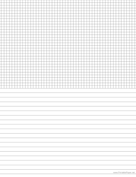 Half College Lined Half Graph Paper 6 Per Inch Reverse Paper
