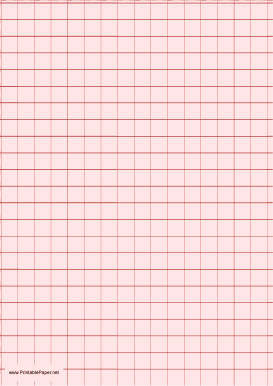 Graph Paper - Light Red - Half Inch Grid - A4 Paper