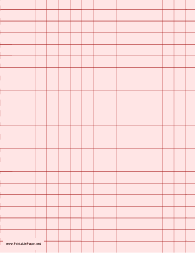 Graph Paper - Light Red - Half Inch Grid Paper