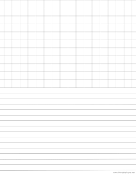 Half Wide Lined Half Graph Paper 2 Per Inch Reverse Paper